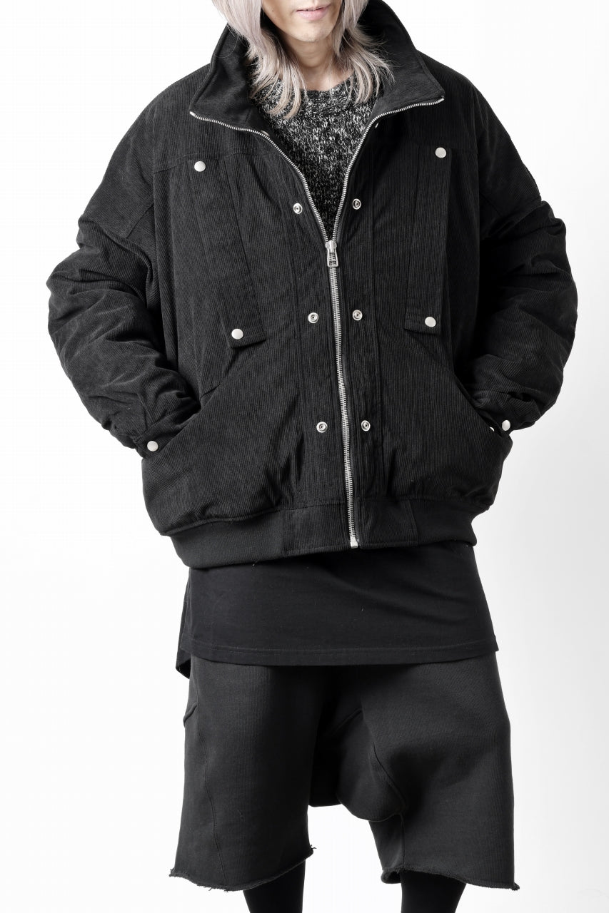 画像をギャラリービューアに読み込む, A.F ARTEFACT COVERALL BLOUSON / CORDUROY & QUILTING PADDED (BLACK)