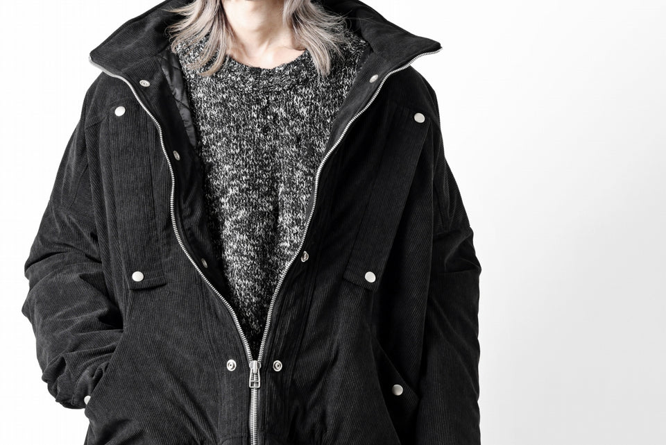 画像をギャラリービューアに読み込む, A.F ARTEFACT COVERALL BLOUSON / CORDUROY & QUILTING PADDED (BLACK)