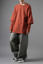 画像をギャラリービューアに読み込む, A.F ARTEFACT LAYERED SLEEVE TOP / COPE KNIT JERSEY (ORANGE)