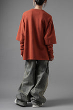 画像をギャラリービューアに読み込む, A.F ARTEFACT LAYERED SLEEVE TOP / COPE KNIT JERSEY (ORANGE)