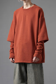 画像をギャラリービューアに読み込む, A.F ARTEFACT LAYERED SLEEVE TOP / COPE KNIT JERSEY (ORANGE)