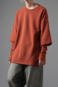 画像をギャラリービューアに読み込む, A.F ARTEFACT LAYERED SLEEVE TOP / COPE KNIT JERSEY (ORANGE)