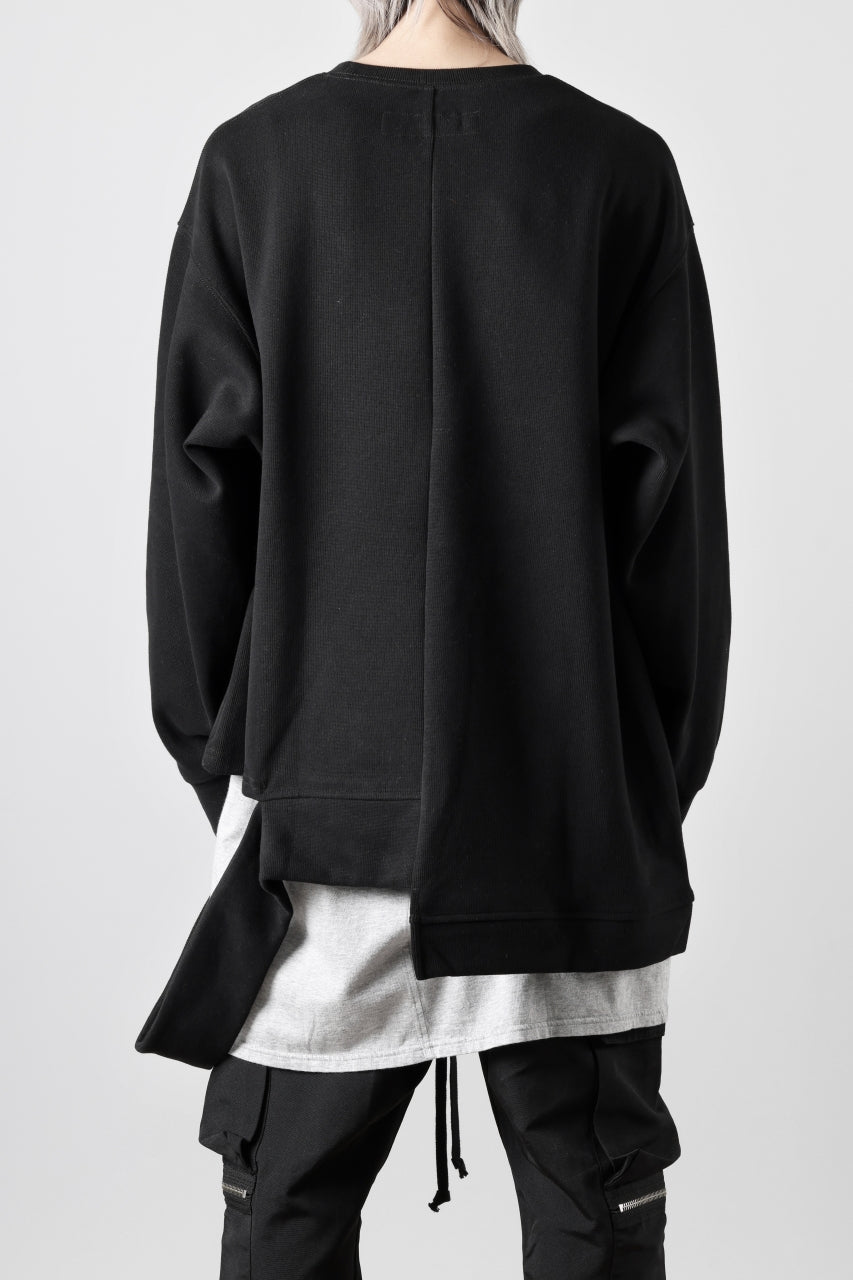 画像をギャラリービューアに読み込む, A.F ARTEFACT ASYMMETRY LOOP HEM TOP / COPE KNIT JERSEY (BLACK)