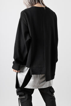 画像をギャラリービューアに読み込む, A.F ARTEFACT ASYMMETRY LOOP HEM TOP / COPE KNIT JERSEY (BLACK)