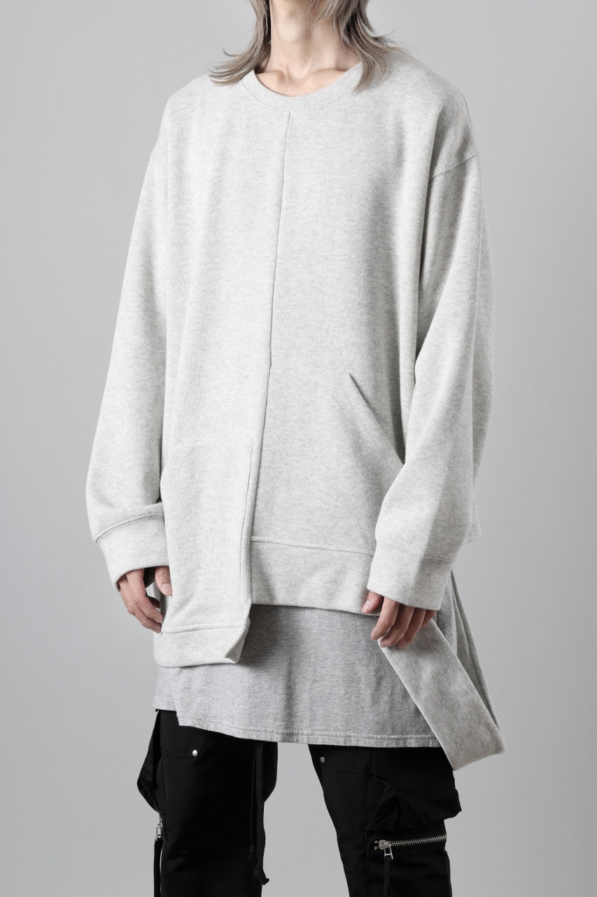 画像をギャラリービューアに読み込む, A.F ARTEFACT ASYMMETRY LOOP HEM TOP / COPE KNIT JERSEY (LIGHT GREY)