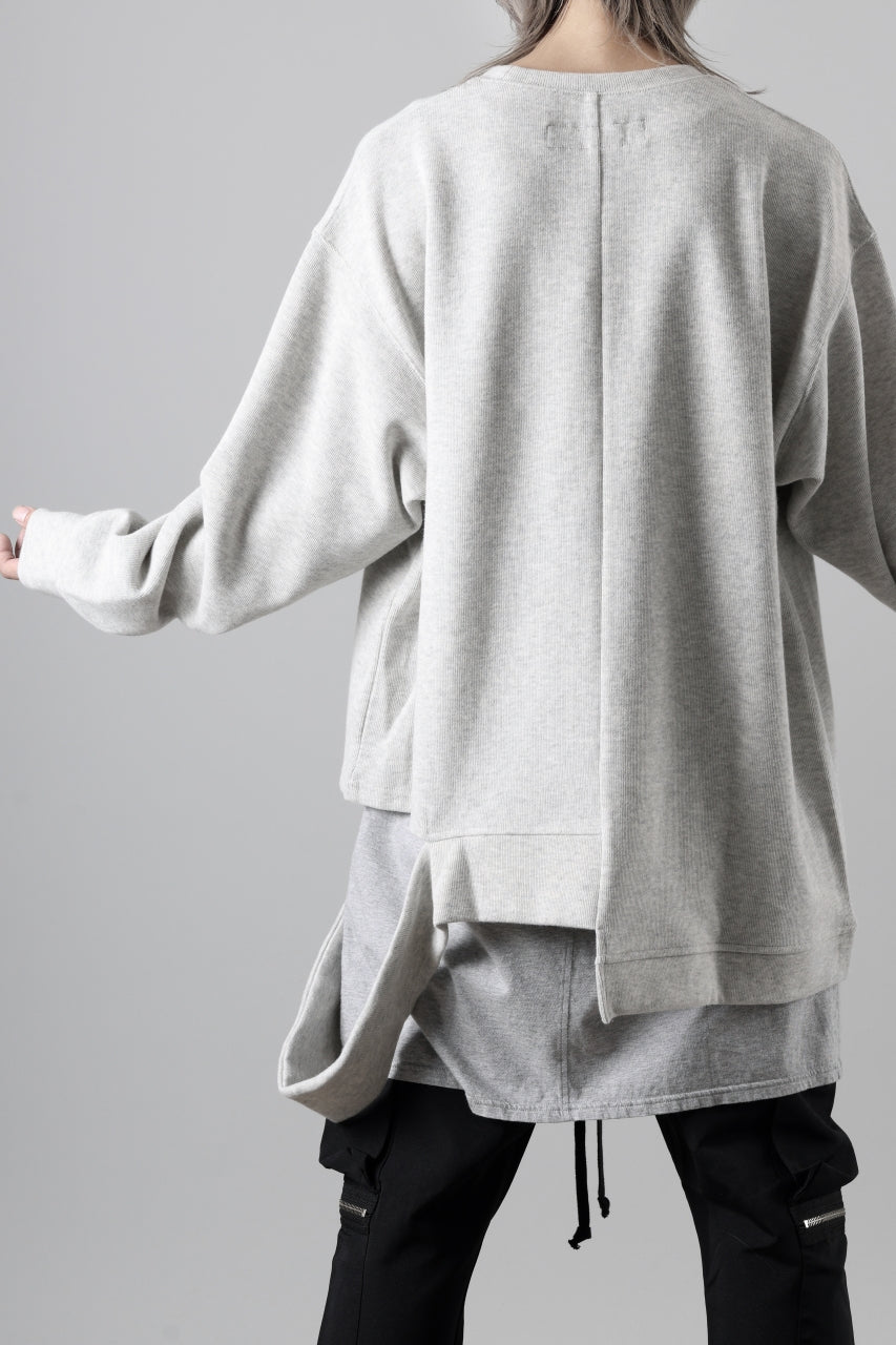 画像をギャラリービューアに読み込む, A.F ARTEFACT ASYMMETRY LOOP HEM TOP / COPE KNIT JERSEY (LIGHT GREY)