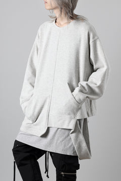 画像をギャラリービューアに読み込む, A.F ARTEFACT ASYMMETRY LOOP HEM TOP / COPE KNIT JERSEY (LIGHT GREY)