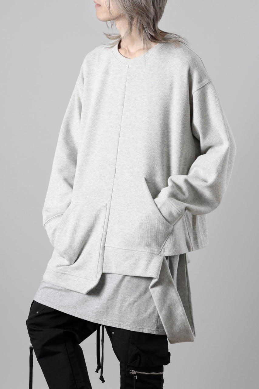 画像をギャラリービューアに読み込む, A.F ARTEFACT ASYMMETRY LOOP HEM TOP / COPE KNIT JERSEY (LIGHT GREY)