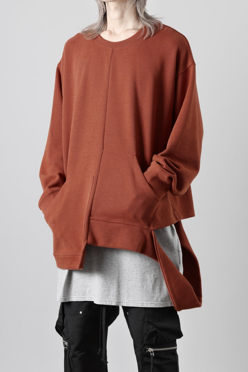 画像をギャラリービューアに読み込む, A.F ARTEFACT ASYMMETRY LOOP HEM TOP / COPE KNIT JERSEY (ORANGE)