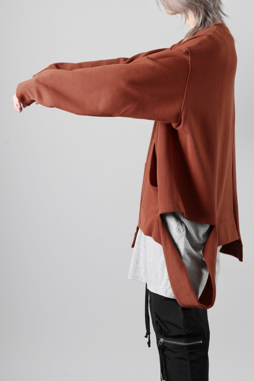 画像をギャラリービューアに読み込む, A.F ARTEFACT ASYMMETRY LOOP HEM TOP / COPE KNIT JERSEY (ORANGE)