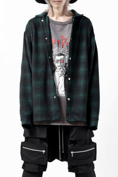 画像をギャラリービューアに読み込む, A.F ARTEFACT SNAPPED OVER SHIRT / OMBRE FLANNEL (BLACK x KHAKI)