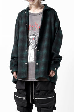 画像をギャラリービューアに読み込む, A.F ARTEFACT SNAPPED OVER SHIRT / OMBRE FLANNEL (BLACK x KHAKI)