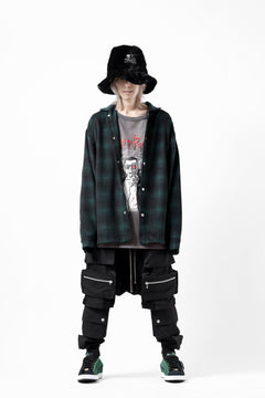 画像をギャラリービューアに読み込む, A.F ARTEFACT SNAPPED OVER SHIRT / OMBRE FLANNEL (BLACK x KHAKI)