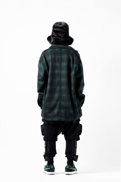 画像をギャラリービューアに読み込む, A.F ARTEFACT SNAPPED OVER SHIRT / OMBRE FLANNEL (BLACK x KHAKI)