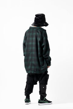画像をギャラリービューアに読み込む, A.F ARTEFACT SNAPPED OVER SHIRT / OMBRE FLANNEL (BLACK x KHAKI)