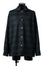 画像をギャラリービューアに読み込む, A.F ARTEFACT SNAPPED OVER SHIRT / OMBRE FLANNEL (BLACK x KHAKI)
