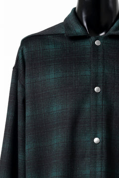 画像をギャラリービューアに読み込む, A.F ARTEFACT SNAPPED OVER SHIRT / OMBRE FLANNEL (BLACK x KHAKI)