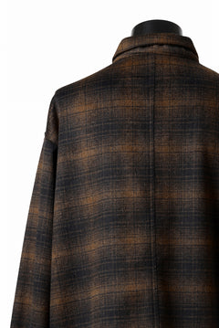 画像をギャラリービューアに読み込む, A.F ARTEFACT SNAPPED OVER SHIRT / OMBRE FLANNEL (BLACK x ORANGE)