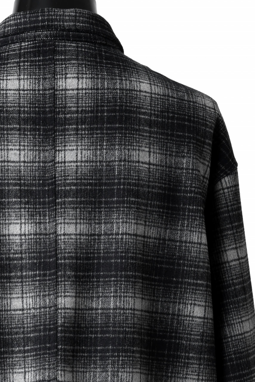 画像をギャラリービューアに読み込む, A.F ARTEFACT SNAPPED OVER SHIRT / OMBRE FLANNEL (BLACK x WHITE)