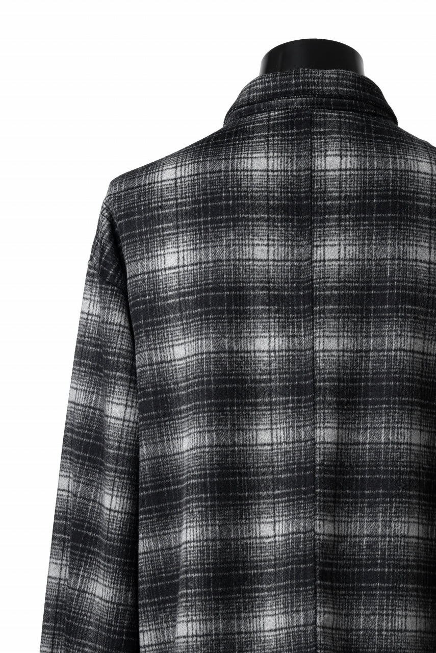 画像をギャラリービューアに読み込む, A.F ARTEFACT SNAPPED OVER SHIRT / OMBRE FLANNEL (BLACK x WHITE)