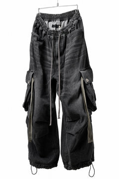 画像をギャラリービューアに読み込む, A.F ARTEFACT EXTREME WIDE CARGO PANTS / FADED AGING DENIM (VINTAGE BLACK)