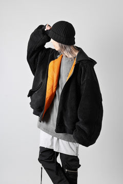 Load image into Gallery viewer, A.F ARTEFACT MA-1 HOODIE JACKET / TEDDY BOA FLEECE (BLACK)