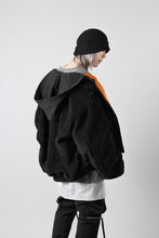 Load image into Gallery viewer, A.F ARTEFACT MA-1 HOODIE JACKET / TEDDY BOA FLEECE (BLACK)
