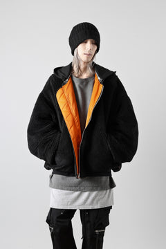 Load image into Gallery viewer, A.F ARTEFACT MA-1 HOODIE JACKET / TEDDY BOA FLEECE (BLACK)