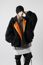 Load image into Gallery viewer, A.F ARTEFACT MA-1 HOODIE JACKET / TEDDY BOA FLEECE (BLACK)