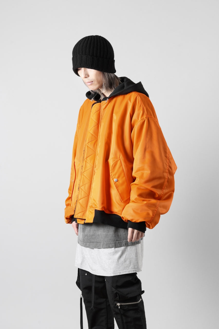 Load image into Gallery viewer, A.F ARTEFACT MA-1 HOODIE JACKET / TEDDY BOA FLEECE (BLACK)