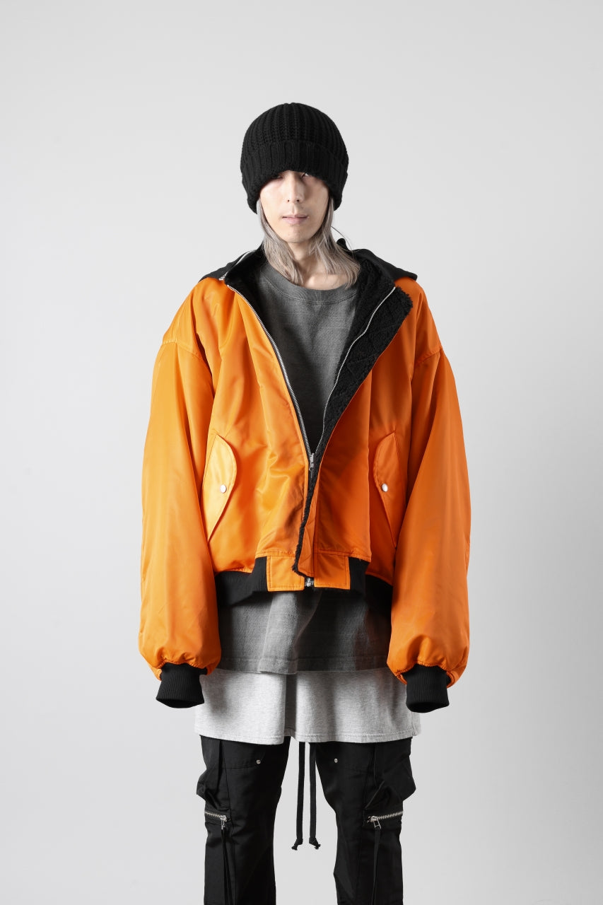 Load image into Gallery viewer, A.F ARTEFACT MA-1 HOODIE JACKET / TEDDY BOA FLEECE (BLACK)