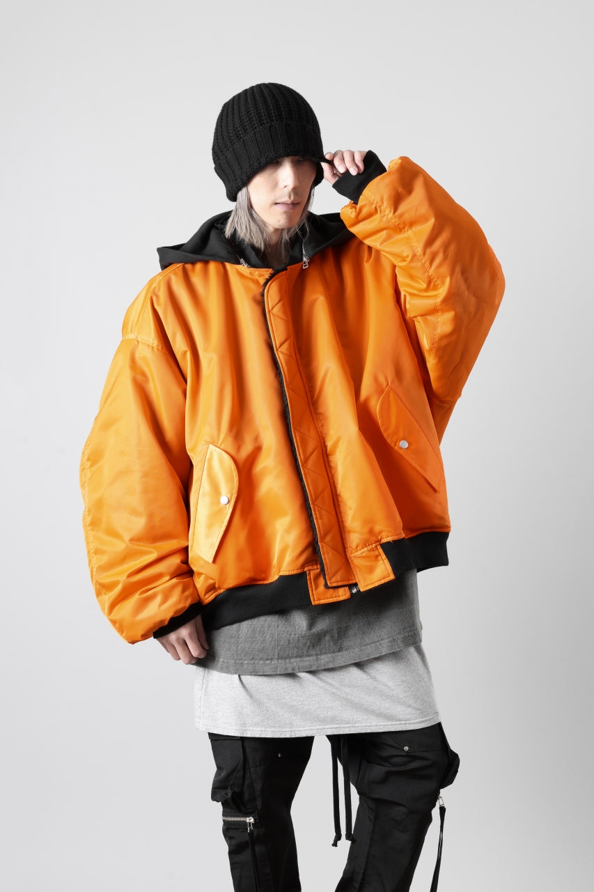 Load image into Gallery viewer, A.F ARTEFACT MA-1 HOODIE JACKET / TEDDY BOA FLEECE (BLACK)