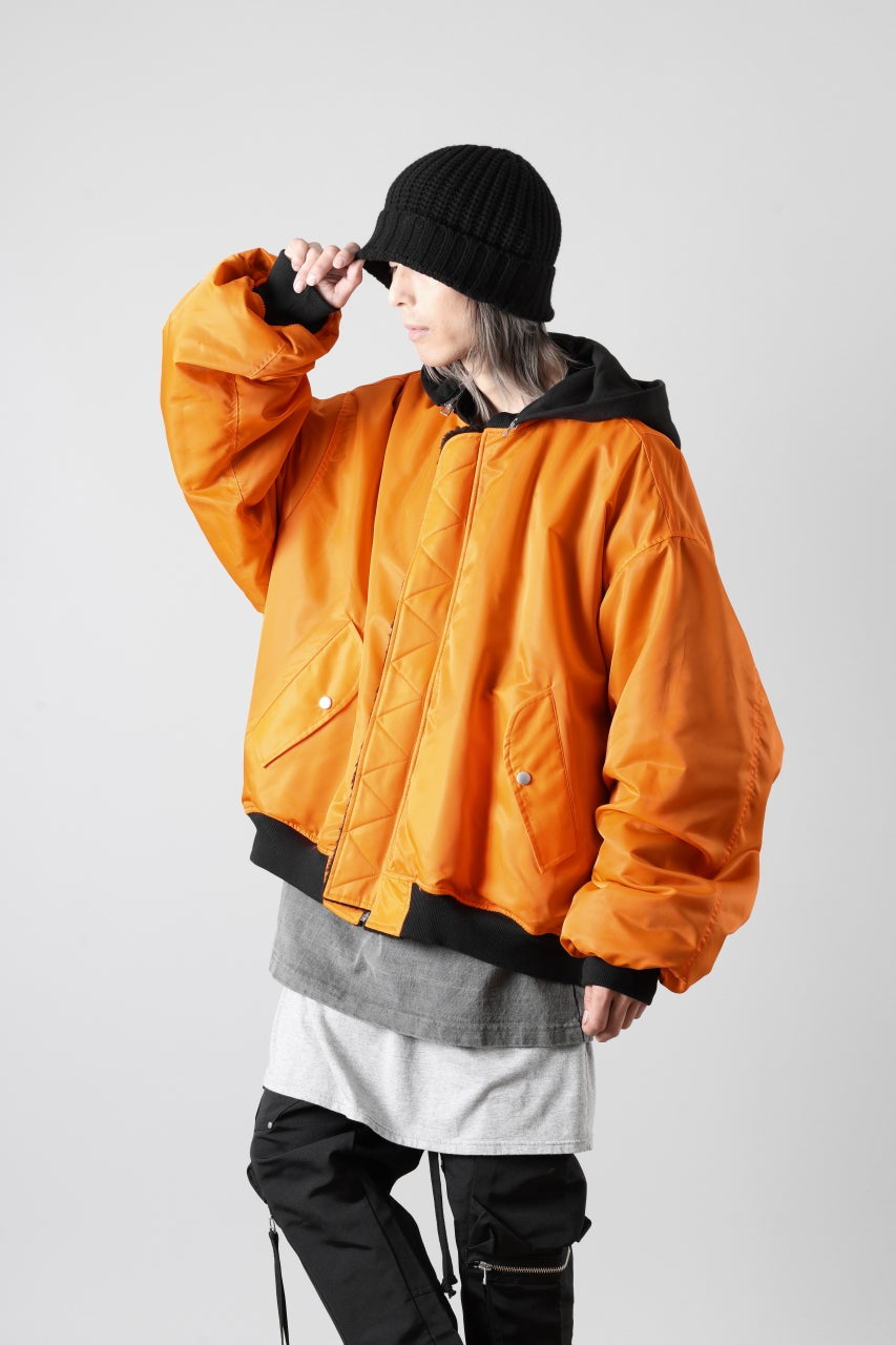 Load image into Gallery viewer, A.F ARTEFACT MA-1 HOODIE JACKET / TEDDY BOA FLEECE (BLACK)