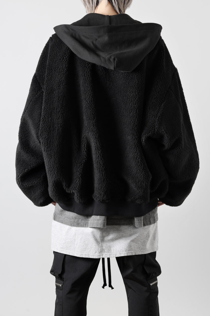Load image into Gallery viewer, A.F ARTEFACT MA-1 HOODIE JACKET / TEDDY BOA FLEECE (BLACK)