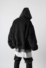 Load image into Gallery viewer, A.F ARTEFACT MA-1 HOODIE JACKET / TEDDY BOA FLEECE (BLACK)