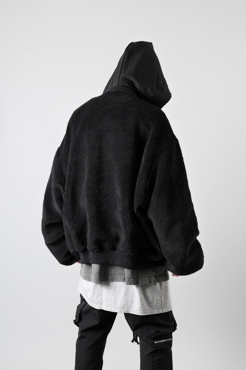 Load image into Gallery viewer, A.F ARTEFACT MA-1 HOODIE JACKET / TEDDY BOA FLEECE (BLACK)