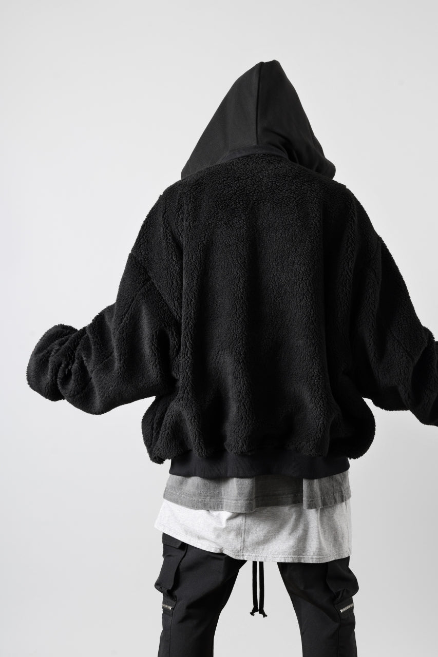 Load image into Gallery viewer, A.F ARTEFACT MA-1 HOODIE JACKET / TEDDY BOA FLEECE (BLACK)