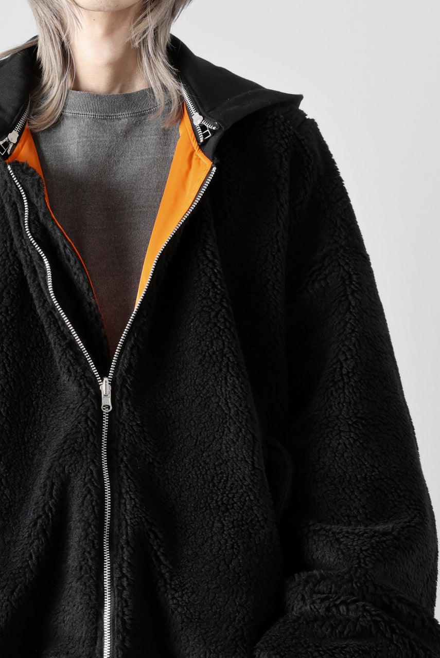 Load image into Gallery viewer, A.F ARTEFACT MA-1 HOODIE JACKET / TEDDY BOA FLEECE (BLACK)