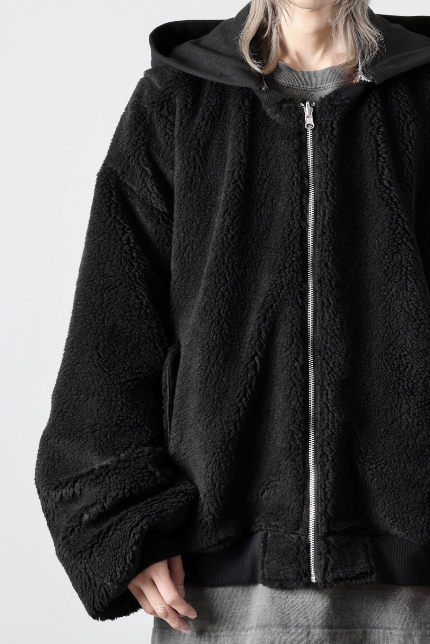 Load image into Gallery viewer, A.F ARTEFACT MA-1 HOODIE JACKET / TEDDY BOA FLEECE (BLACK)