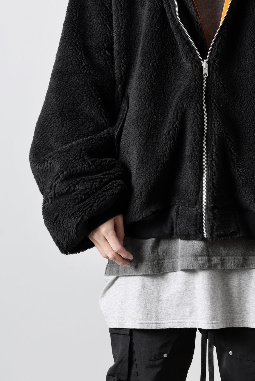 Load image into Gallery viewer, A.F ARTEFACT MA-1 HOODIE JACKET / TEDDY BOA FLEECE (BLACK)