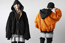 Load image into Gallery viewer, A.F ARTEFACT MA-1 HOODIE JACKET / TEDDY BOA FLEECE (BLACK)