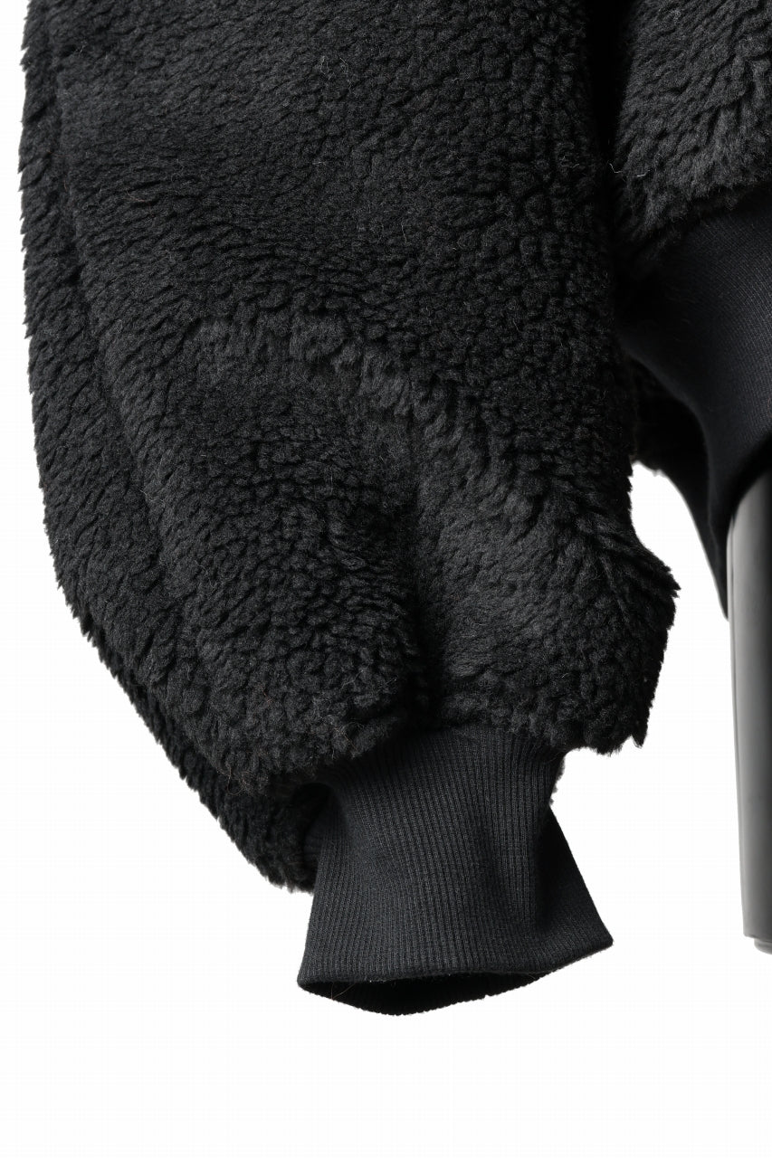Load image into Gallery viewer, A.F ARTEFACT MA-1 HOODIE JACKET / TEDDY BOA FLEECE (BLACK)
