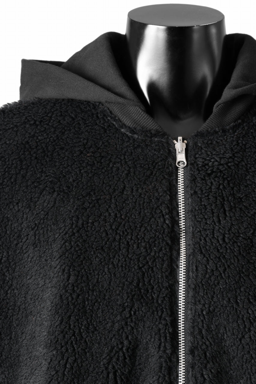 Load image into Gallery viewer, A.F ARTEFACT MA-1 HOODIE JACKET / TEDDY BOA FLEECE (BLACK)