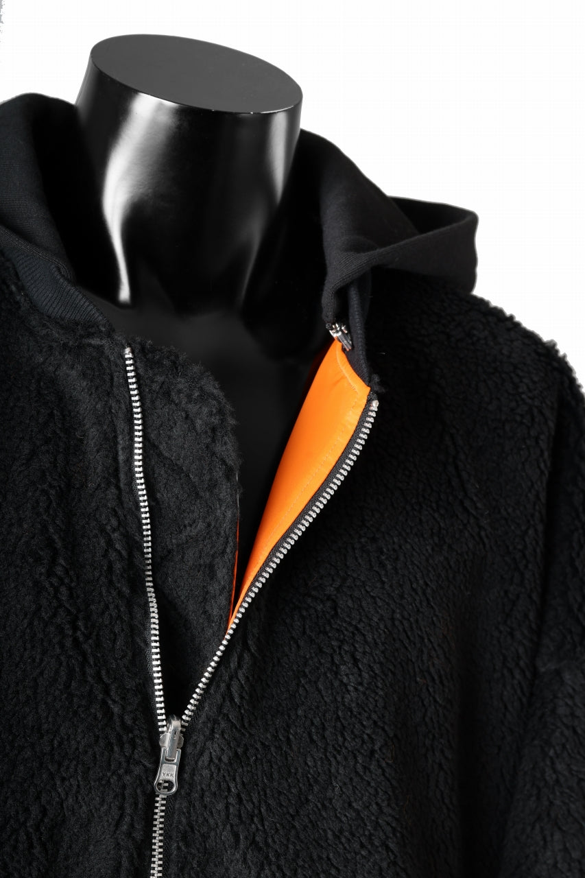 Load image into Gallery viewer, A.F ARTEFACT MA-1 HOODIE JACKET / TEDDY BOA FLEECE (BLACK)
