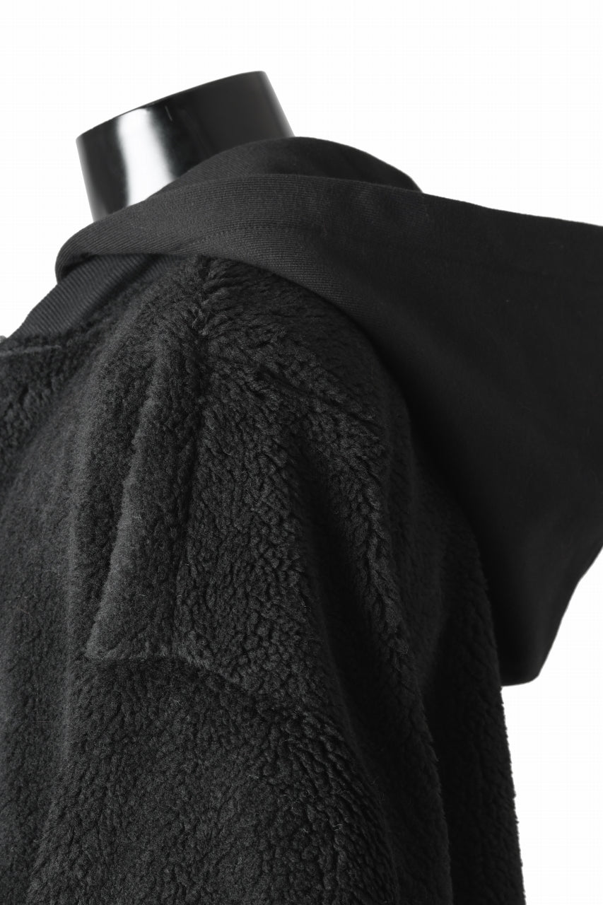 Load image into Gallery viewer, A.F ARTEFACT MA-1 HOODIE JACKET / TEDDY BOA FLEECE (BLACK)