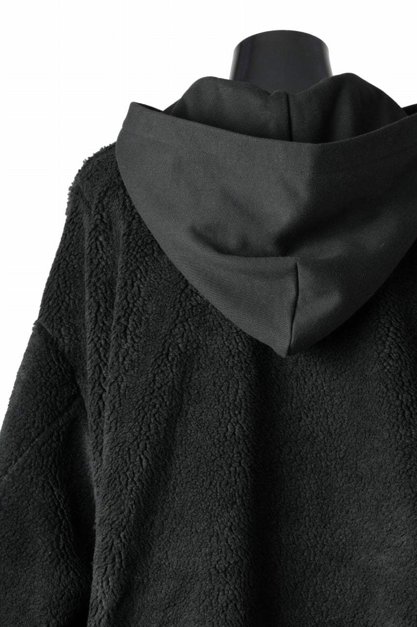 Load image into Gallery viewer, A.F ARTEFACT MA-1 HOODIE JACKET / TEDDY BOA FLEECE (BLACK)