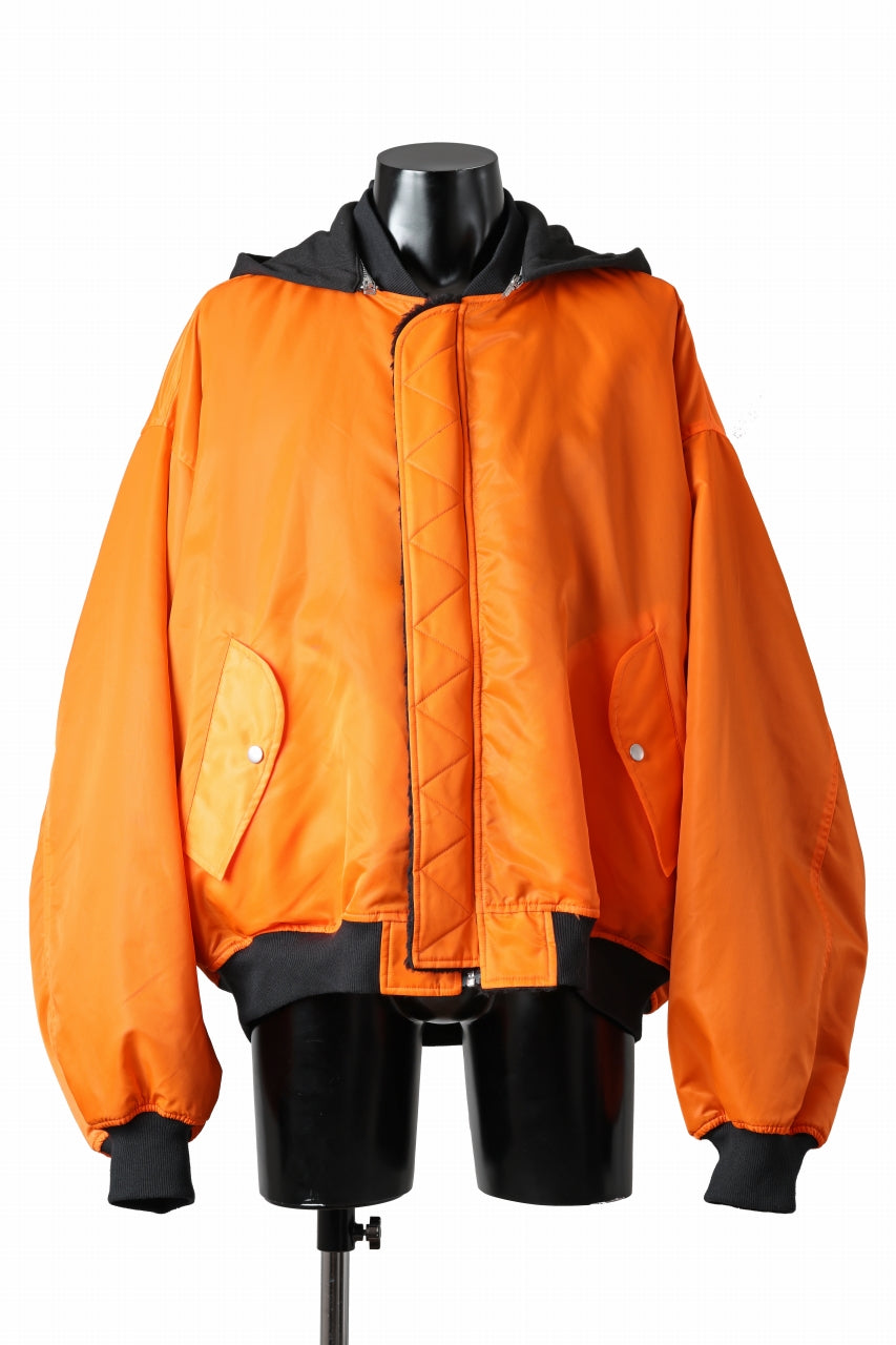 Load image into Gallery viewer, A.F ARTEFACT MA-1 HOODIE JACKET / TEDDY BOA FLEECE (BLACK)