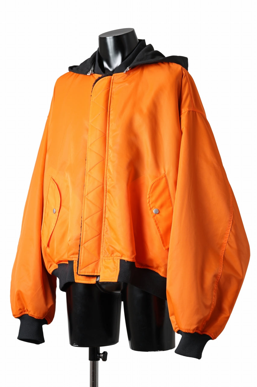 Load image into Gallery viewer, A.F ARTEFACT MA-1 HOODIE JACKET / TEDDY BOA FLEECE (BLACK)