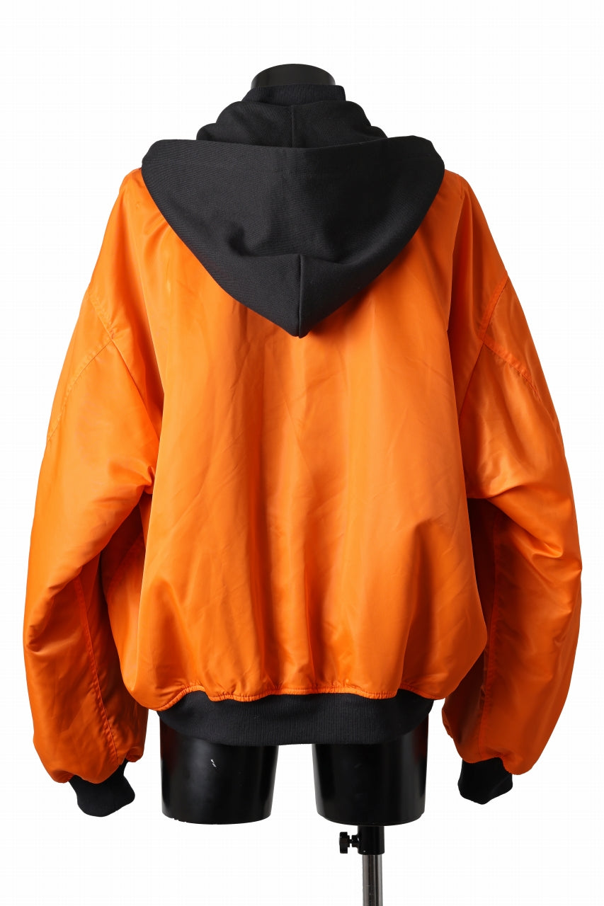 Load image into Gallery viewer, A.F ARTEFACT MA-1 HOODIE JACKET / TEDDY BOA FLEECE (BLACK)