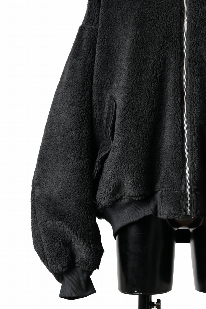 Load image into Gallery viewer, A.F ARTEFACT MA-1 HOODIE JACKET / TEDDY BOA FLEECE (BLACK)